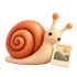 Schnecken öffnen ein Familienfoto und eine Sprachnachricht